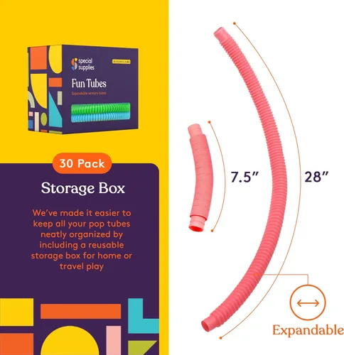 Miniatura 4 de Special Supplies Divertidos tubos de tracción y estiramiento para niños, juguete para reventar, doblar, construir y conectar, proporciona juego