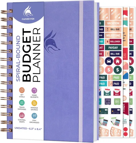 Miniatura 10 de Clever Fox Planificador de presupuesto en espiral, cuaderno de seguimiento de gastos, organizador de presupuestos mensual, cuaderno de registro