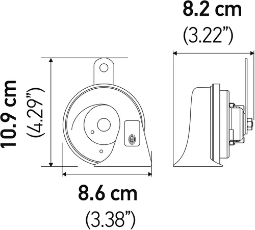Miniatura 4 de HELLA 012010971 Kit de Bocina de Trompeta Negra de 12V (Ajuste Universal - Paquete Blíster)
