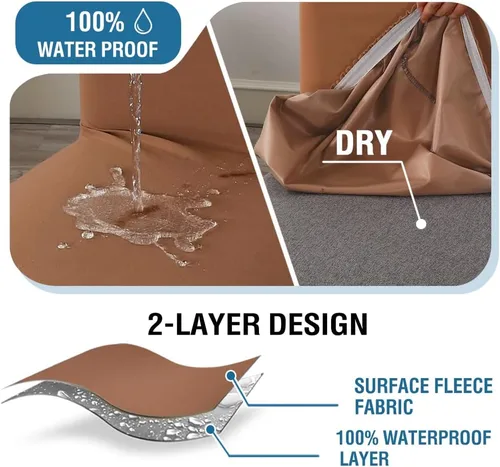 Miniatura 3 de H.VERSAILTEX Funda para taburete de bar 100% impermeable, elástica, funda para taburete de mostrador, funda para silla de pub, para comedor