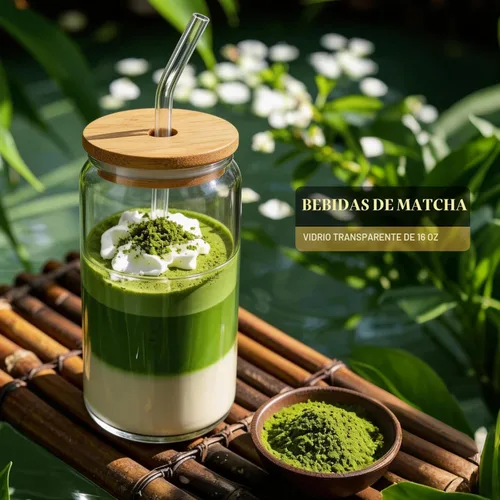 Miniatura 3 de Vasos de vidrio con tapas y pajitas, 1 paquete, tazas de café de vidrio, taza de vidrio con tapa para café helado, batido, cóctel, cerveza, whisky