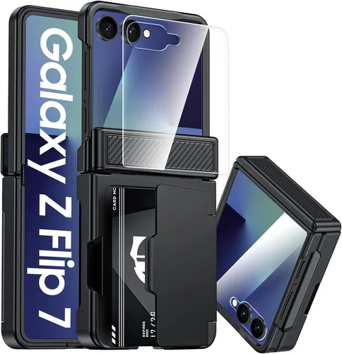 Miniatura 22 de CENMASO - Funda para Galaxy Z Flip 6/Z Flip 7 FE con protección de bisagra y protector de pantalla integrado, funda ultrafina de cuerpo completo a