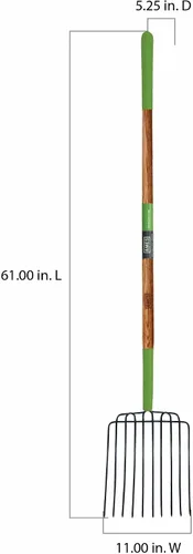 Miniatura 8 de AMES 2826300 Tenedor de acero soldado de 10 dientes con mango de madera dura, 61 pulgadas
