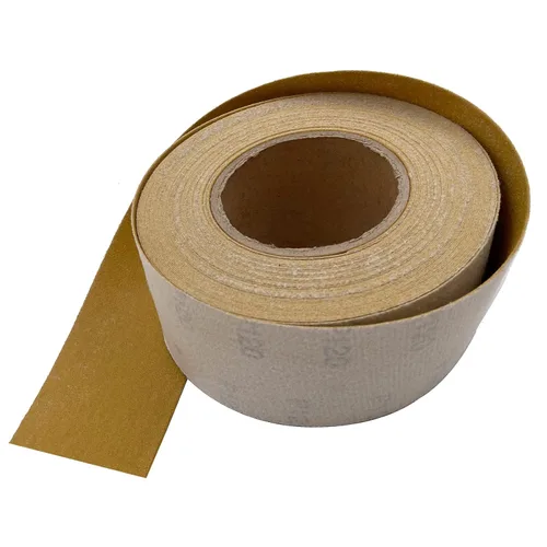 Miniatura 6 de Rollo de papel de lija de grano 120 con gancho y bucle, 2-3/4 pulgadas x 20 yardas de óxido de aluminio con respaldo de gancho y bucle, paño