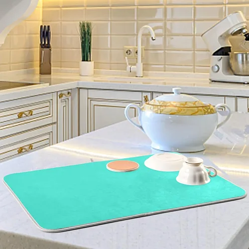 Miniatura 43 de Tapete rojo para secar platos pequeños, accesorios de cocina, tapete escurridor de platos de microfibra, resistente al calor, 16 x 18 pulgadas