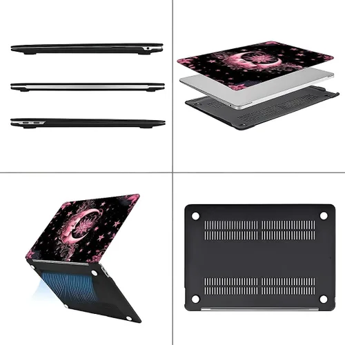 Miniatura 4 de para MacBook Pro de 13 Pulgadas Versión 2013-2015 Modelo A1425/A1502 Estuche para Computadora Negro, Estuche Rígido para Laptop de Patrón Premium