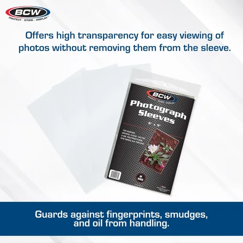 Miniatura 2 de BCW Fundas para fotos de 6 x 9 – 100 unidades Sin ácidos, sin PVC Polipropileno transparente Almacenamiento de archivo para fotos y postales