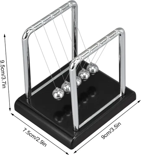 Miniatura 7 de Pissente Bola de péndulo de equilibrio, bolas de péndulo de metal de equilibrio Newtons, juegos de oficina, decoración de escritorio, accesorios