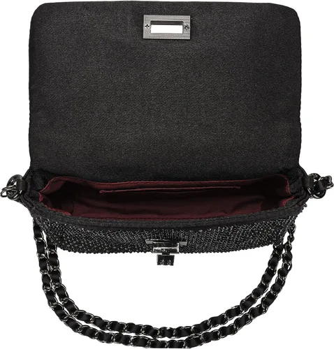 Miniatura 5 de Dexmay - Bolso clásico de cristal con solapa para fiesta, bolso de mano con diamantes de imitación