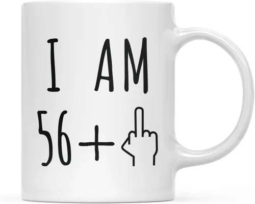 Miniatura 31 de Andaz Press Divertida taza de café de 11 onzas, regalo de broma de cumpleaños, I Am 49 + 1 dedo medio, 1 paquete, ideas de regalo de cumpleaños 50