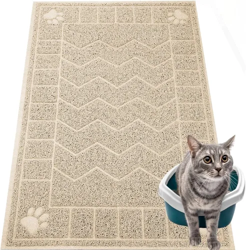 Miniatura 17 de Alfombrilla de Arena para Gatos, Alfombrilla Atrapa Arena Suave para las Patitas del Gatito, Alfombrilla para Caja de Arena de Gatitos de 47" x 35