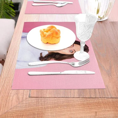 Miniatura 5 de Manteles individuales personalizados, añade tu nombre, foto, texto, tapete para mesa de niños, lavable, resistente al calor, para mesa de cocina