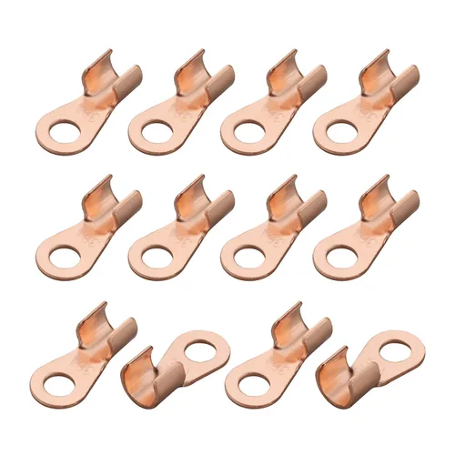 Miniatura 8 de Fielect 100 Uds. Terminales de cable de batería de alambre de cobre abierto OT-10A, terminales de anillo de crimpado, conectores de orificio