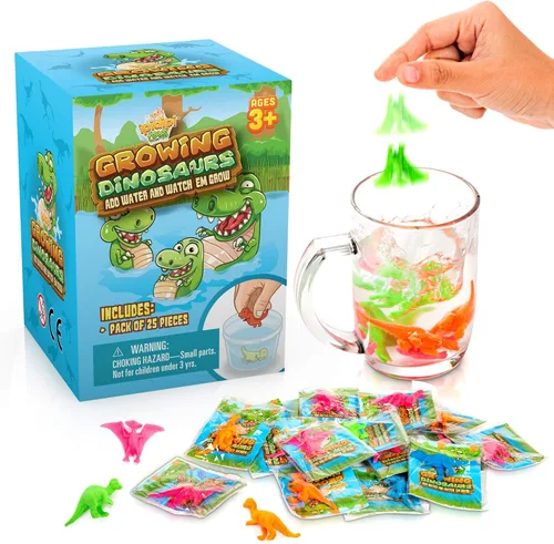 IPIDIPI TOYS Dinosaurios que crecen en el agua, paquete de 25 juguetes de dinosaurios expandibles para niños, regalos de fiesta, rellenos de piñata,