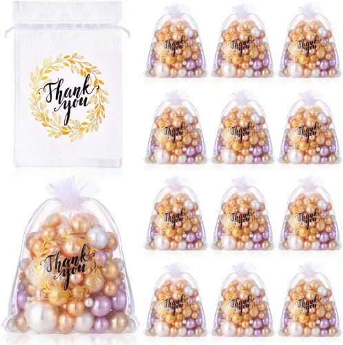 Miniatura 11 de Shappy 100 bolsas de regalo de organza transparente de agradecimiento negras a granel de 4 x 6 pulgadas, bolsas con cordón para recuerdos de fiesta