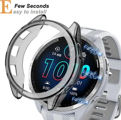 Miniatura 6 de Miimall - Funda compatible con Garmin Forerunner 965, resistente a los arañazos, protección militar de TPU translúcida para Garmin Forerunner