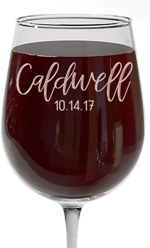 Miniatura 16 de Copa de vino personalizada sin tallo, grabada para el Día de la Madre, monograma circular, copa de vino personalizada para mamá, copas de vino