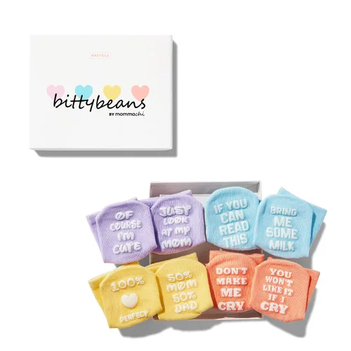 Mommachi - Juego de calcetines para bebé, regalos de baby shower neutros y artículos esenciales para recién nacidos, Pasteles