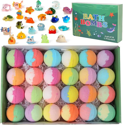 Miniatura 5 de Bombas de baño para niños, juguete de baño Bubble Buddies, bombas de baño naturales para niños con mega burbujas y sorpresa en el interior, sorpresa
