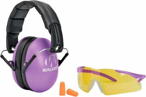 Miniatura 9 de WALKER'S Diadema acolchada plegable de perfil bajo para jóvenes y mujeres, orejeras de protección auditiva ajustable Kit combinado verde azulado