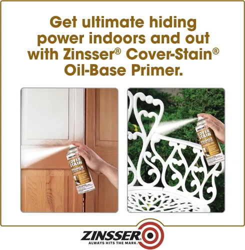 Miniatura 6 de Zinsser 3608 Imprimador en aerosol para cubrir manchas, de base de aceite, 13 onzas, blanco