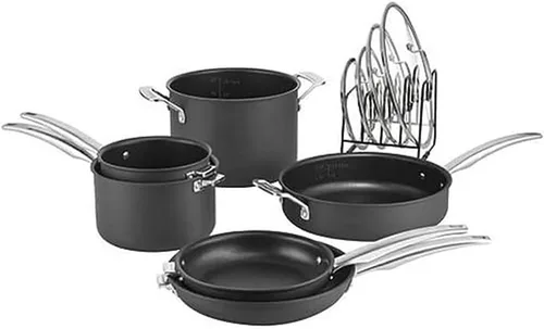 CUISINART N61-11 - Juego de utensilios de cocina antiadherentes anodizados anodizados, 11 piezas, color negro