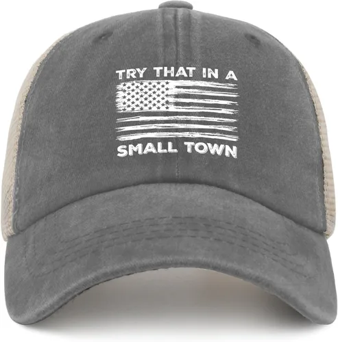 Miniatura 22 de Hat Try That in Small Towns Trucker Hat Men Funny Mesh Cap for Summer