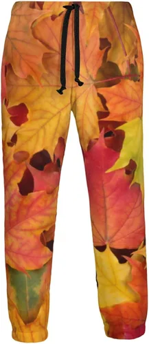 Miniatura 7 de ultaro Mens Joggers Sweatpants Autumn Maple Leaves Casual Pants Sports Jogging Trousers with Drawstring
