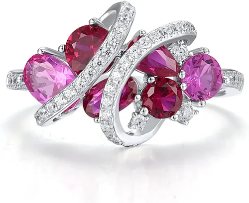 Miniatura 2 de Santuzza Anillo giratorio de plata de ley 925 Anillos de circonita cúbica blanca