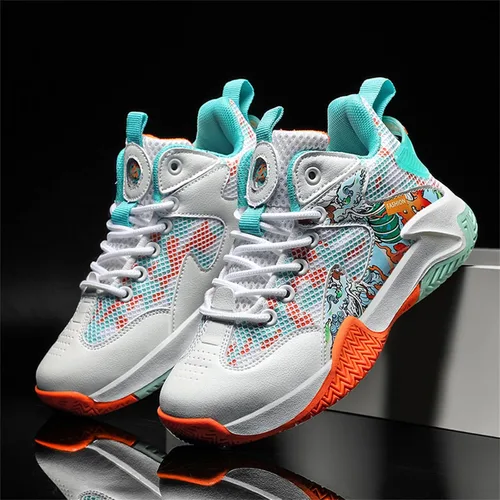 Miniatura 2 de SANEARDE Zapatos de baloncesto para niños, tenis de voleibol ligeros, cómodos, antideslizantes