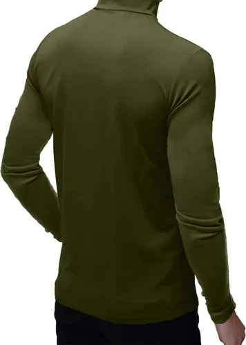 Miniatura 3 de Camiseta de manga corta para hombre básica cuello alto ajustada sin botones térmica sólida