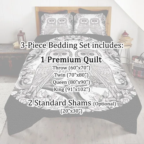 Miniatura 5 de Juego de edredón personalizado con patrón de búho, increíbles edredones de búhos tamaño queen, juegos de edredón individual para niñas, ropa de cama