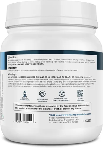 Miniatura 9 de Transparent Labs BCAA Glutamina - 8000 mg de BCAA en polvo por porción con L glutamina para recuperación después del entrenamiento, crecimiento