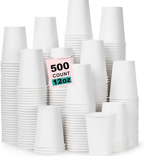 Miniatura 16 de Paquete de 100 tazas de café desechables de 8 onzas, tazas de papel desechables de color marrón a granel, tazas de café para té caliente, chocolate