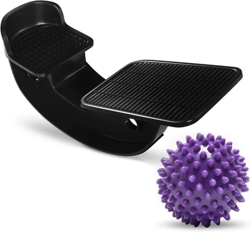 Miniatura 7 de ProHeal Balancín de pie rosa para aliviar la fascitis plantar, estirador de pantorrillas con masajeador de bola con pinchos, tendinitis de Aquiles