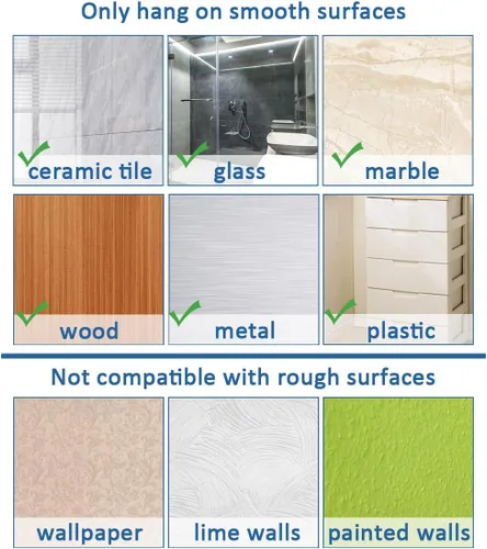 Miniatura 6 de Ganchos adhesivos para toallas, color negro mate, paquete de 6 ganchos de pared resistentes para colgar batas, lufas, toallas, ganchos para ropa
