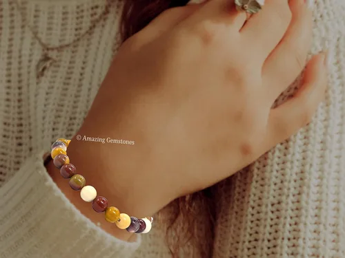 Miniatura 678 de Amazing Gemstone Pulsera de cristal para mujeres y hombres, pulsera de cristal curativo de protección, pulsera elástica con cuentas de piedras