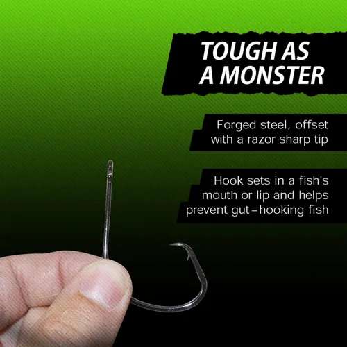 Miniatura 5 de Ganchos para barredora de pesca catfishing - 8/0, paquete de 25, compensados, acabado de níquel negro para no oxidarse, conectar con más peces