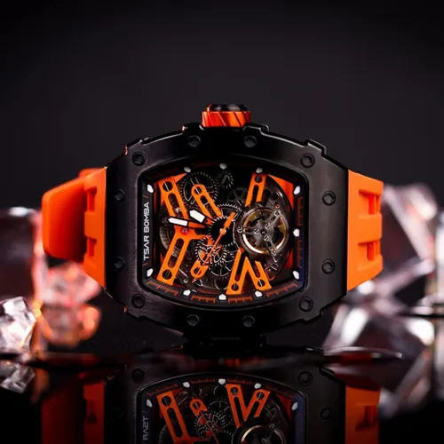 Miniatura 8 de TSAR BOMBA Relojes mecánicos automáticos de lujo para hombre movimiento japonés cristal de zafiro Reloj impermeable de 1640ft Relojes de pulsera