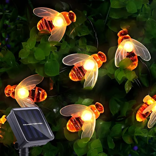 Miniatura 11 de ITICdecor C7 - Guirnalda de luces solares de fresa, 31 pies, 50 luces LED coloridas IP65, impermeable, encendido/apagado automático, cable verde