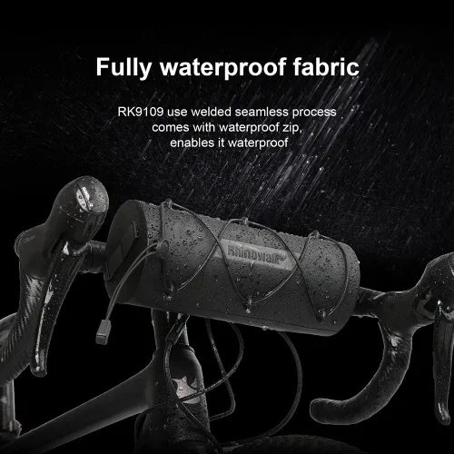 Miniatura 5 de Rhinowalk Bolsa de manillar impermeable para bicicleta, bolsa frontal de bicicleta, bolsa de almacenamiento enrollable Fram para bicicletas