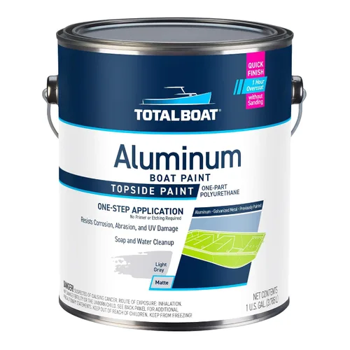Miniatura 22 de TotalBoat Pintura de aluminio para lanchas, barcos bajos, botes, botes anfibios, barcos Jon y pontones (Verde Ejército, Quart)