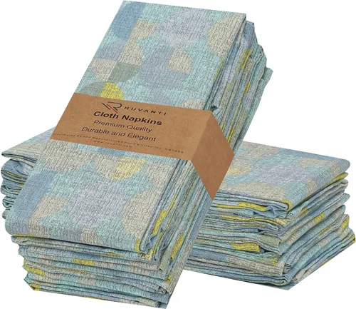 Miniatura 13 de Ruvanti - Servilletas de tela, paquete de 6, 45x45 centímetros, 100% algodón, lavables, suaves y absorbentes, perfectas para bodas, cenas de Belleza