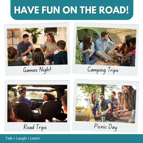 Miniatura 5 de ? WORD TEASERS Road Trip America - Juego de viaje por carretera y inicio de conversación - Juego de preguntas familiares sobre lugares para visitar