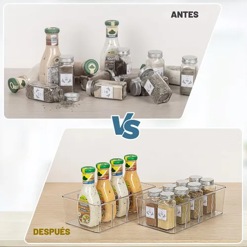 Miniatura 5 de Vtopmart - Paquete de 6 recipientes organizadores de almacenamiento de alimentos, recipientes de plástico transparentes para despensa, cocina
