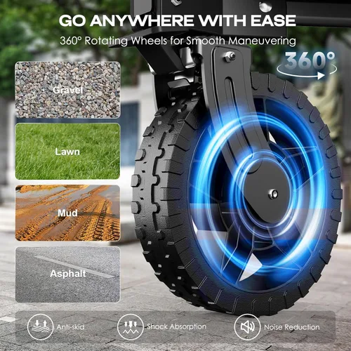 Miniatura 5 de Navatiee - Carro plegable con capacidad de 140L, carrito plegable de gran capacidad con ruedas silenciosas todo terreno, carrito de compras Negro