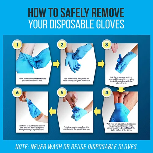 Miniatura 3 de SereneLife 100 guantes desechables de nitrilo, guantes suaves de grado industrial, guantes de nitrilo de 4 mil, sin polvo, sin látex, ambidiestros