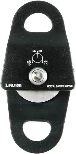 Miniatura 4 de Fusion Climb Ekat Micro Polea de oscilación lateral de aluminio, tirolesa para patio trasero, carretilla