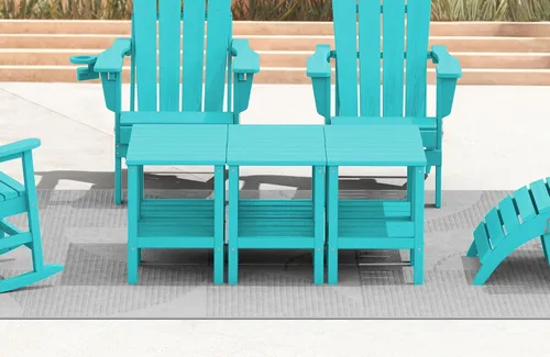 Miniatura 48 de KINGYES Mesa auxiliar doble, mesa auxiliar Adirondack- Aruba