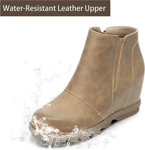 Miniatura 5 de Athlefit - Botines para mujer con tacón de cuña escondido para mujer, botas al tobillo